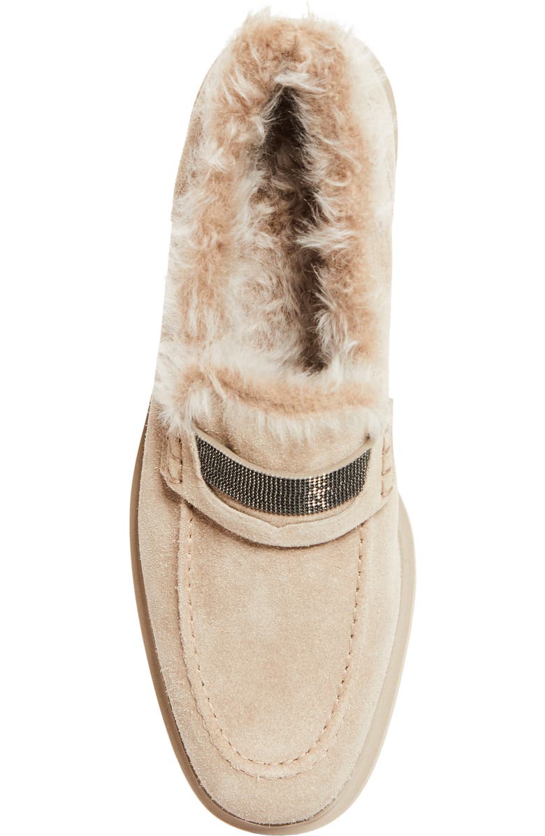 Brunello Cucinelli Monili Genuine Shearling Lined Loafer, Alternate, color,