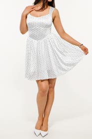 Popilush Vintage Sweetheart Neckline Vacation & Date Night Fit & Flare Shapewear Mini Dress