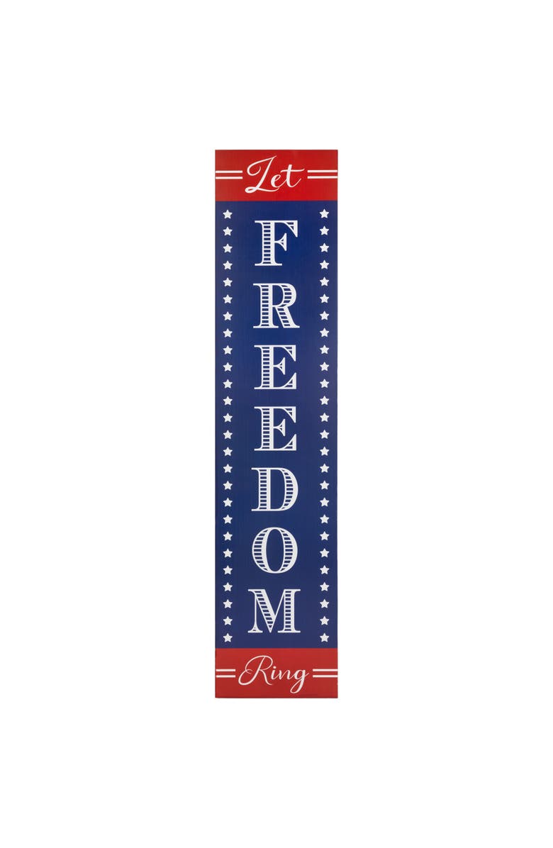 Northlight Patriotic "Let Freedom Ring" Wooden Porch Board Sign Decoration - 36", Main, color, Blue