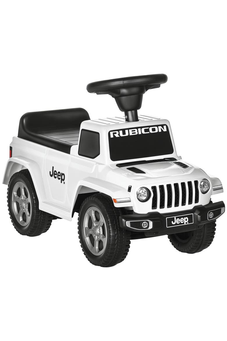 Toddler Ride on Car with Engine Sounds, Storage, Main, color, White