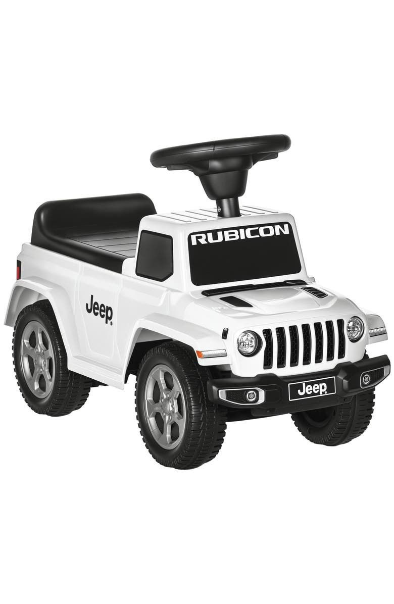 Aosom Toddler Ride on Car with Engine Sounds, Storage, Main, color, White