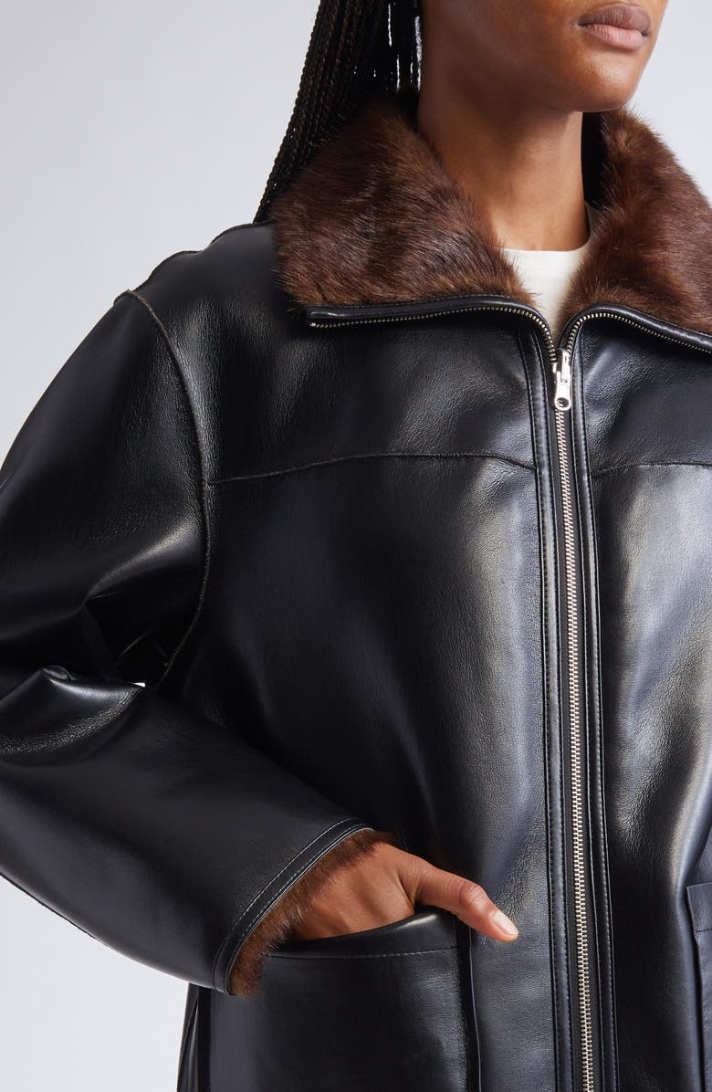 Stand Studio Brella Reversible Faux Leather Jacket, Alternate, color, Black/ Brown