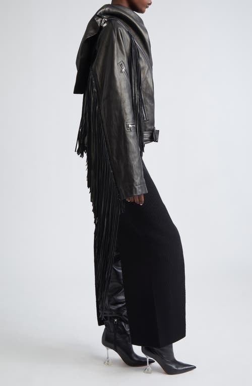 Rick Owens Crop Scarf Flight Jacket In Black