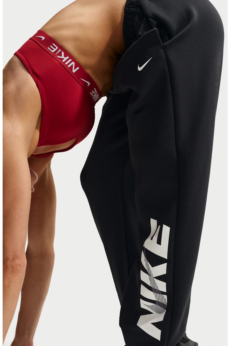 Logo Fleece Sweatpants, Alternate, color, BLACK/ UNIVERSITY RED/ WHITE