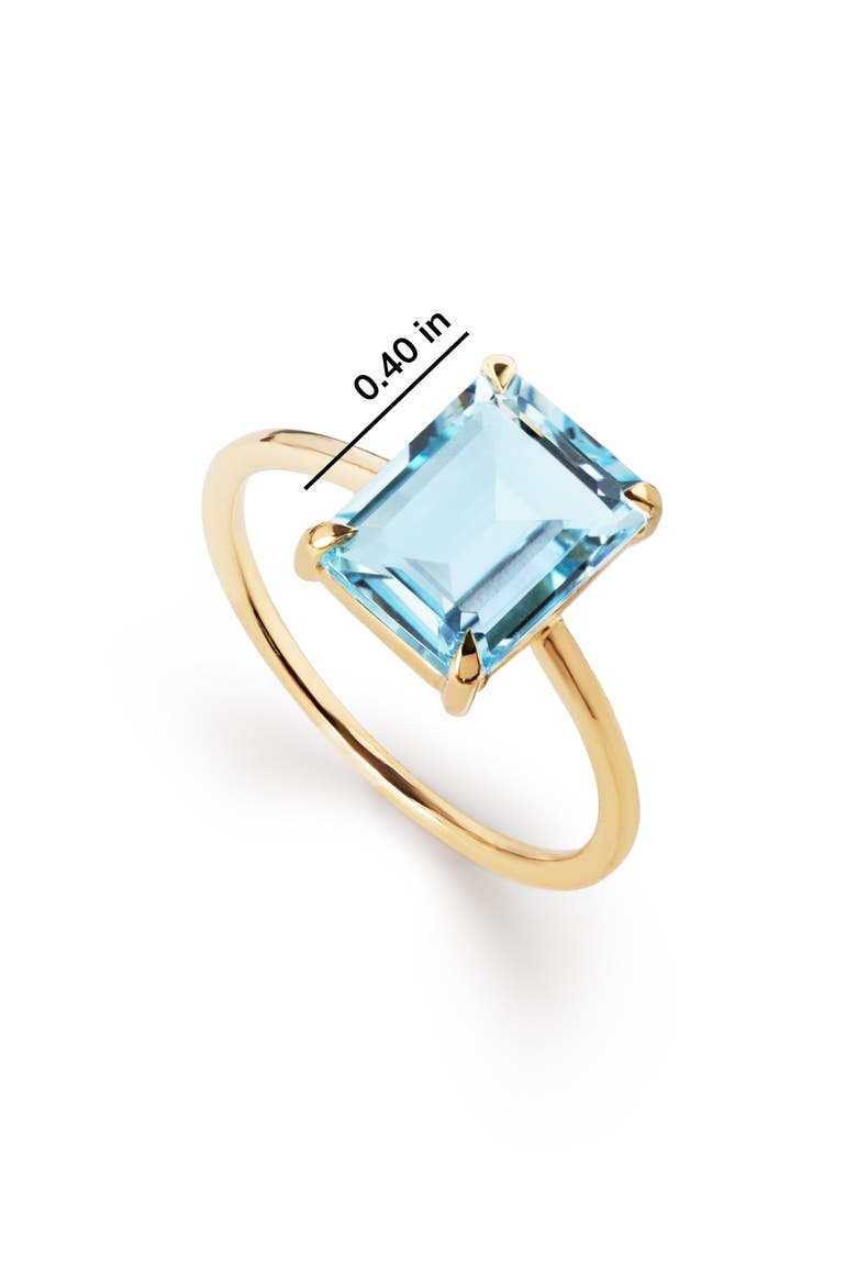 Solid Yellow Gold - Blue Topaz Spritz Ring, Alternate, color, Blue