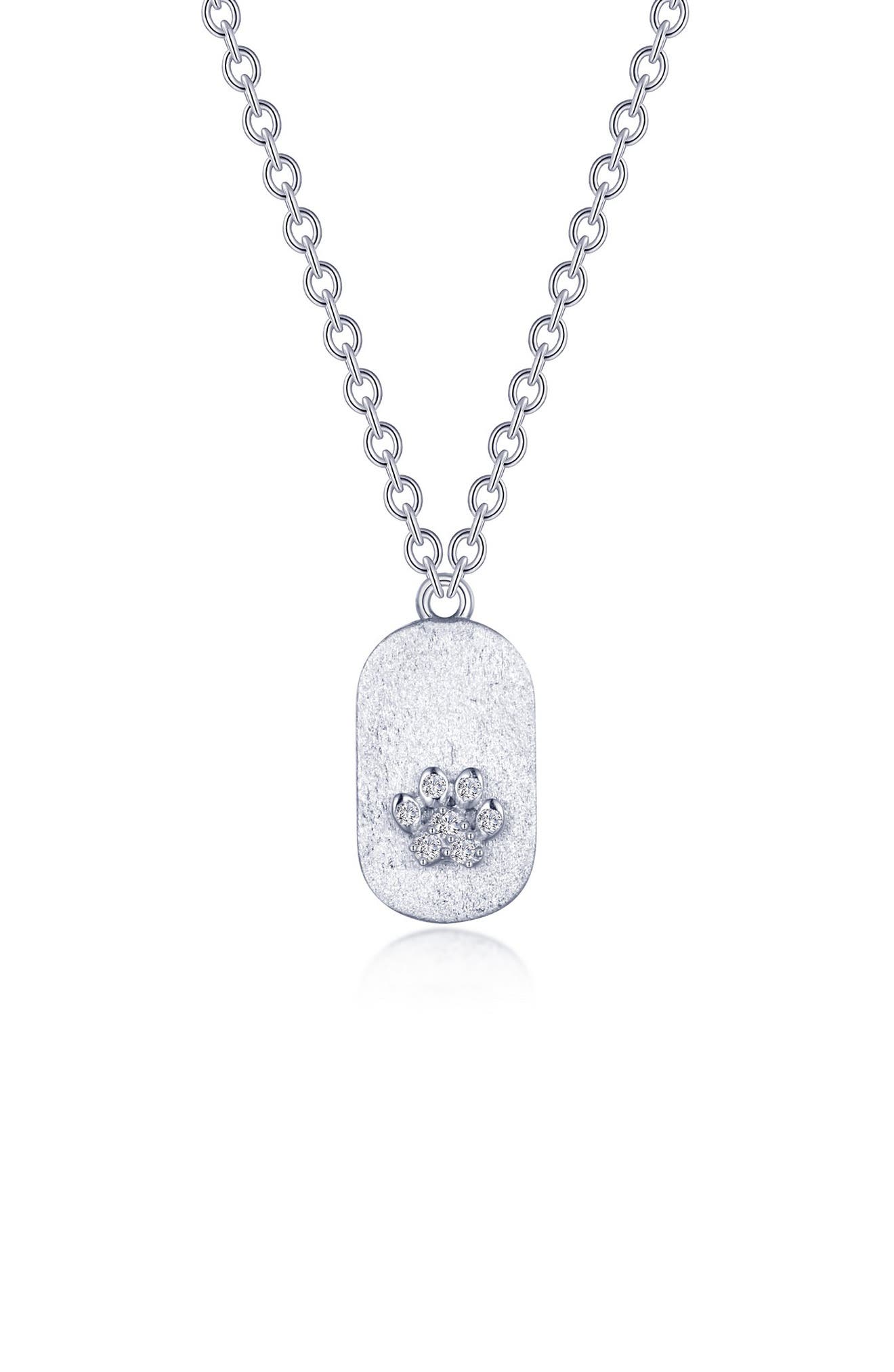 Lafonn Precious Simulated Diamond Paw Tag Necklace