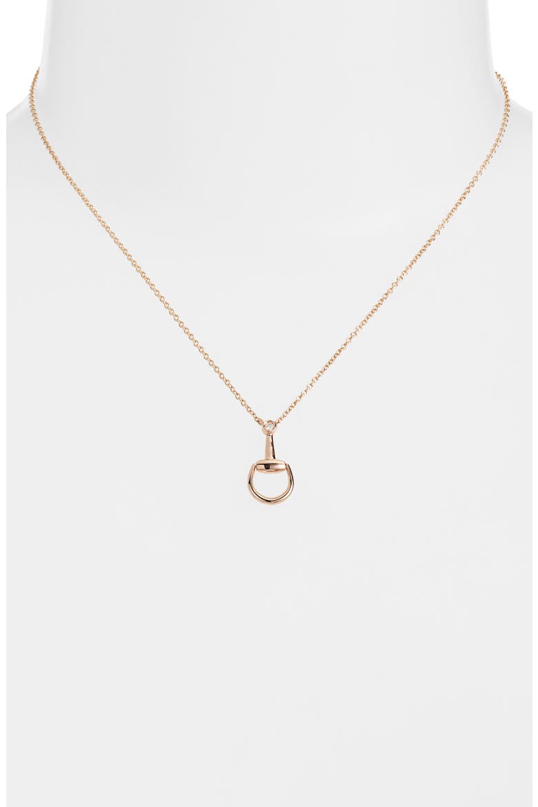 Horsebit Pendant Necklace, Alternate, color, ROSE GOLD