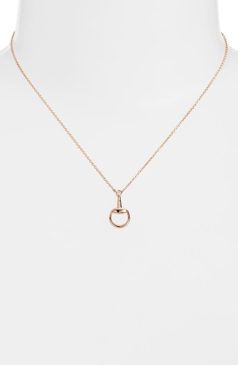 Gucci Horsebit Pendant Necklace, Alternate, color, Rose Gold