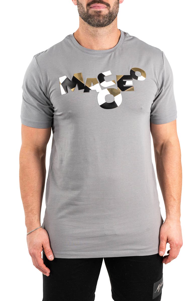 Maceoo Scrabble Logo Cotton Graphic T-Shirt, Main, color, Grey