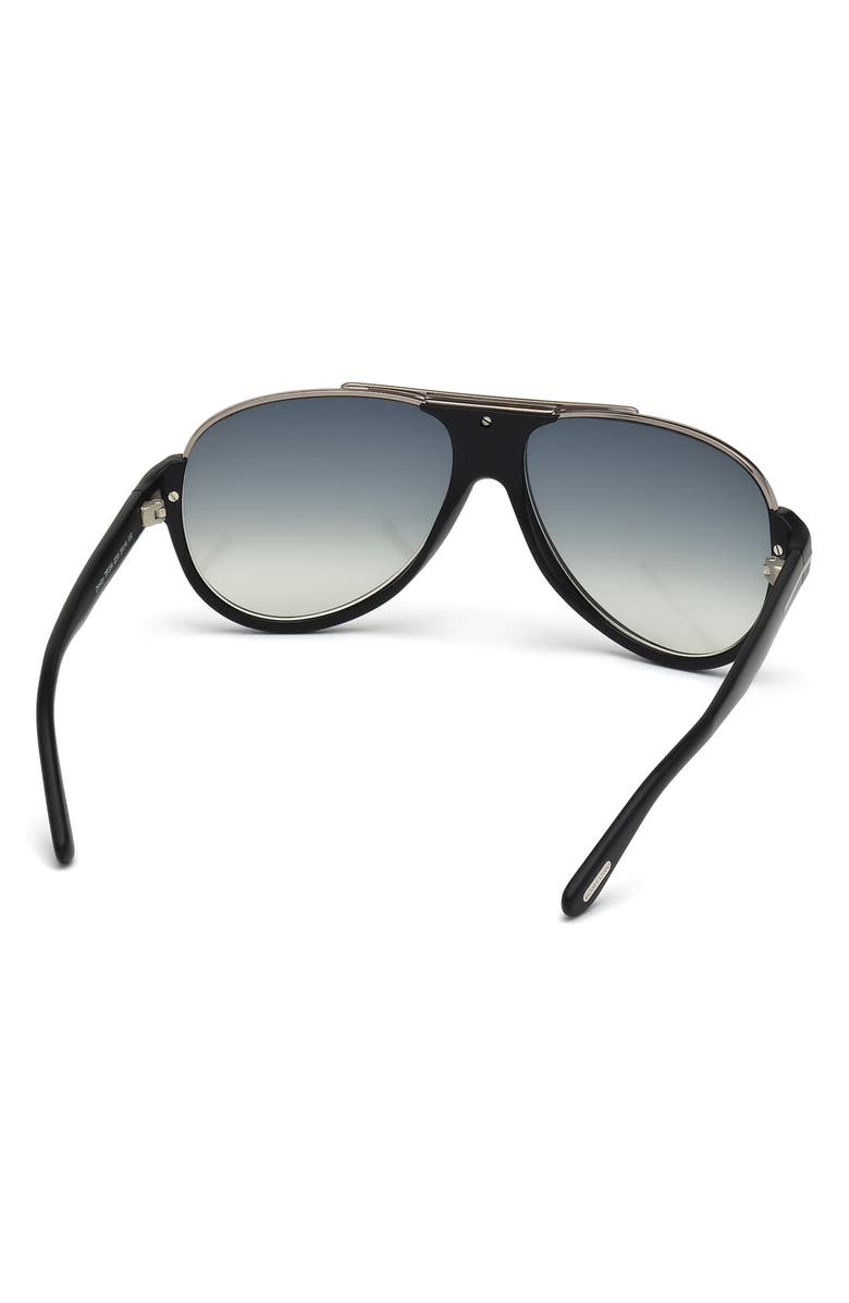 TOM FORD 'Dimitry' 59mm Aviator Sunglasses, Alternate, color, Matte Black/ Dark Ruthenium
