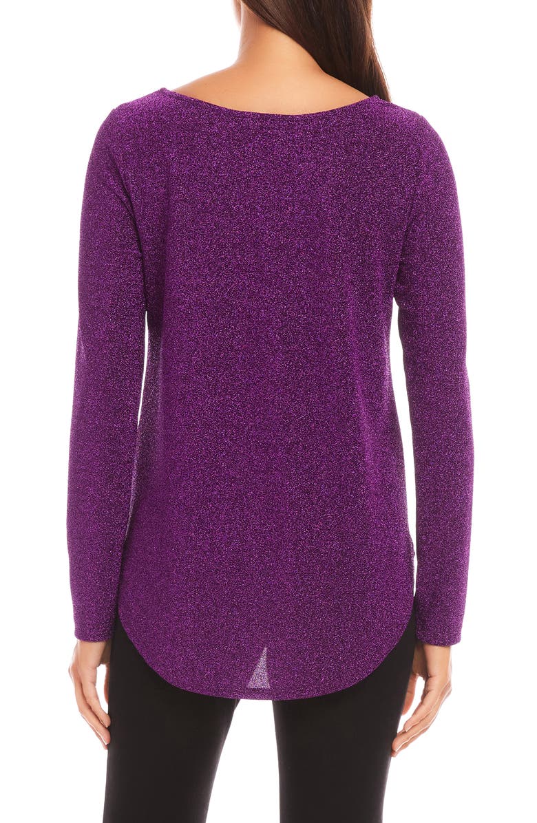 Karen Kane Metallic Knit Shirttail Top, Alternate, color,