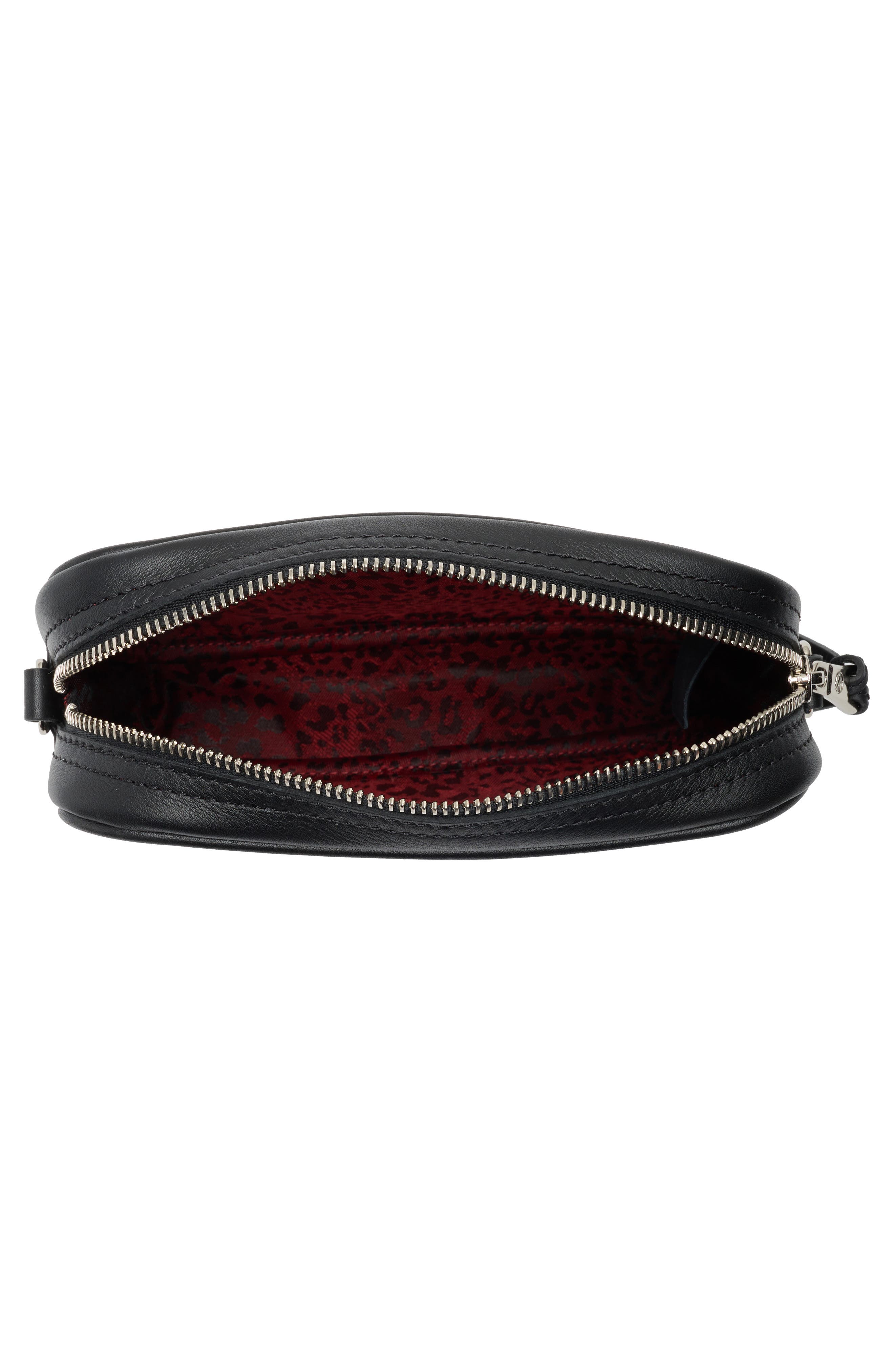 Longchamp Mademoiselle Studded Small Crossbody Bag, Alternate, color, Black