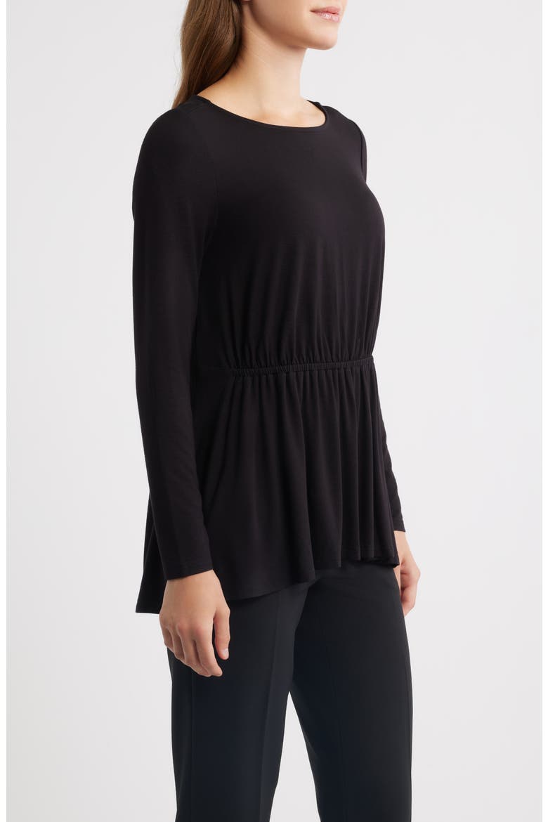 Long Sleeve Elastic Waist Top, Alternate, color, ANNE BLACK