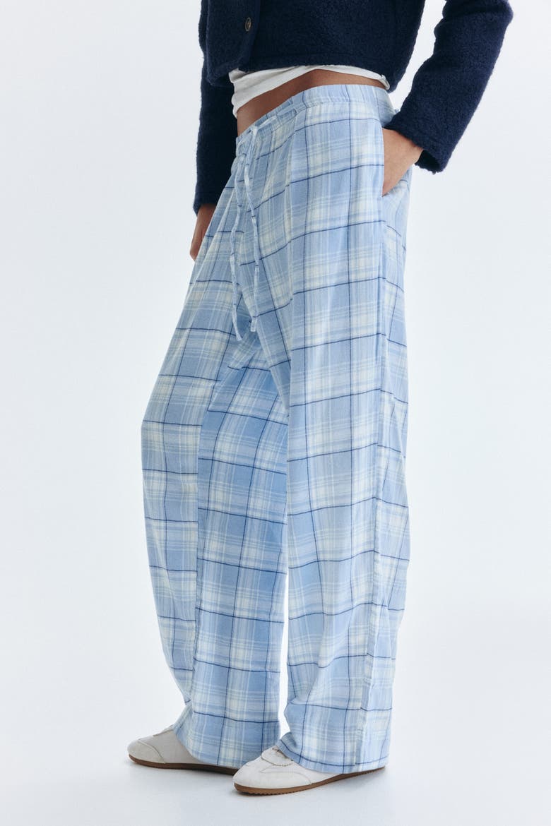 Pull-on Trousers, Alternate, color, Light blue/plaid