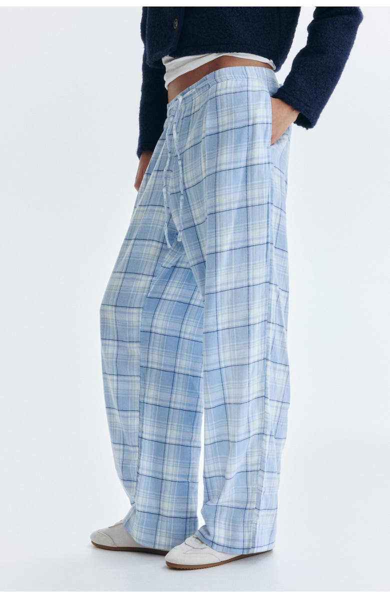 H&M Pull-on Trousers, Alternate, color, Light Blue/Plaid