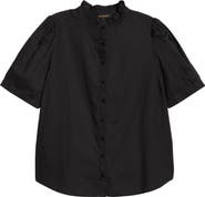 SUGARLIPS Finley Ruffle Puff Sleeve Shirt