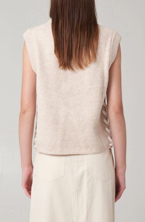 Find Me Now Ollie Whipstitch Sleeveless Mock Neck Sweater In Poricini