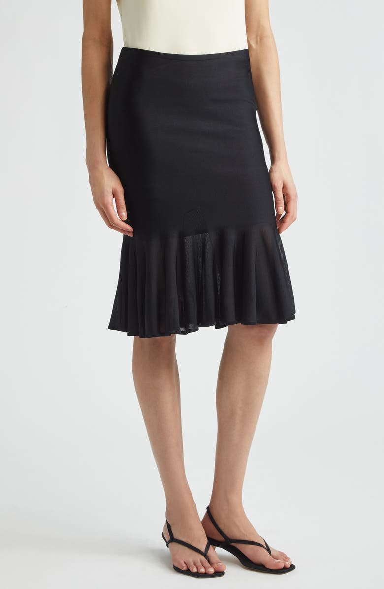 TOTEME Fluted Sweater Skirt, Main, color, Black