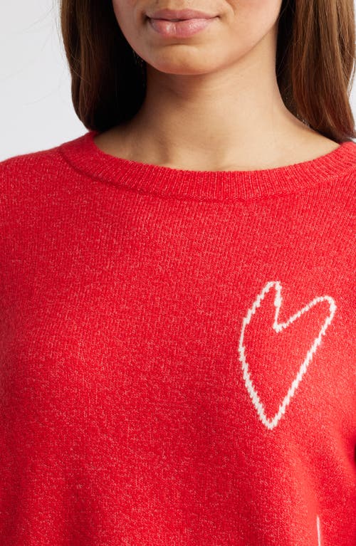 CASLON CASLON® JACQUARD HEARTS COTTON BLEND SWEATER