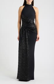 Chiara Boni La Petite Robe Virgo Sequin Drape Mermaid Gown