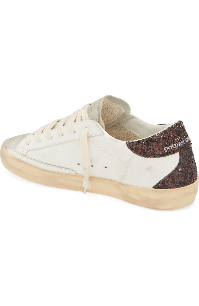 Golden Goose Super-Star Glitter Detail Low Top Sneaker, Alternate, color, White/ Ice/ Silver/ Brown
