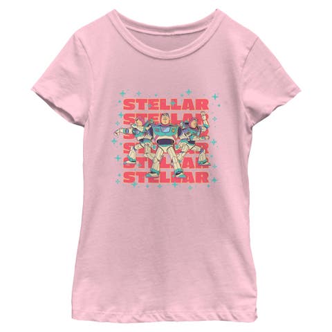 Girl's Toy Story 5 Stellar Stars Buzz  Graphic T-Shirt
