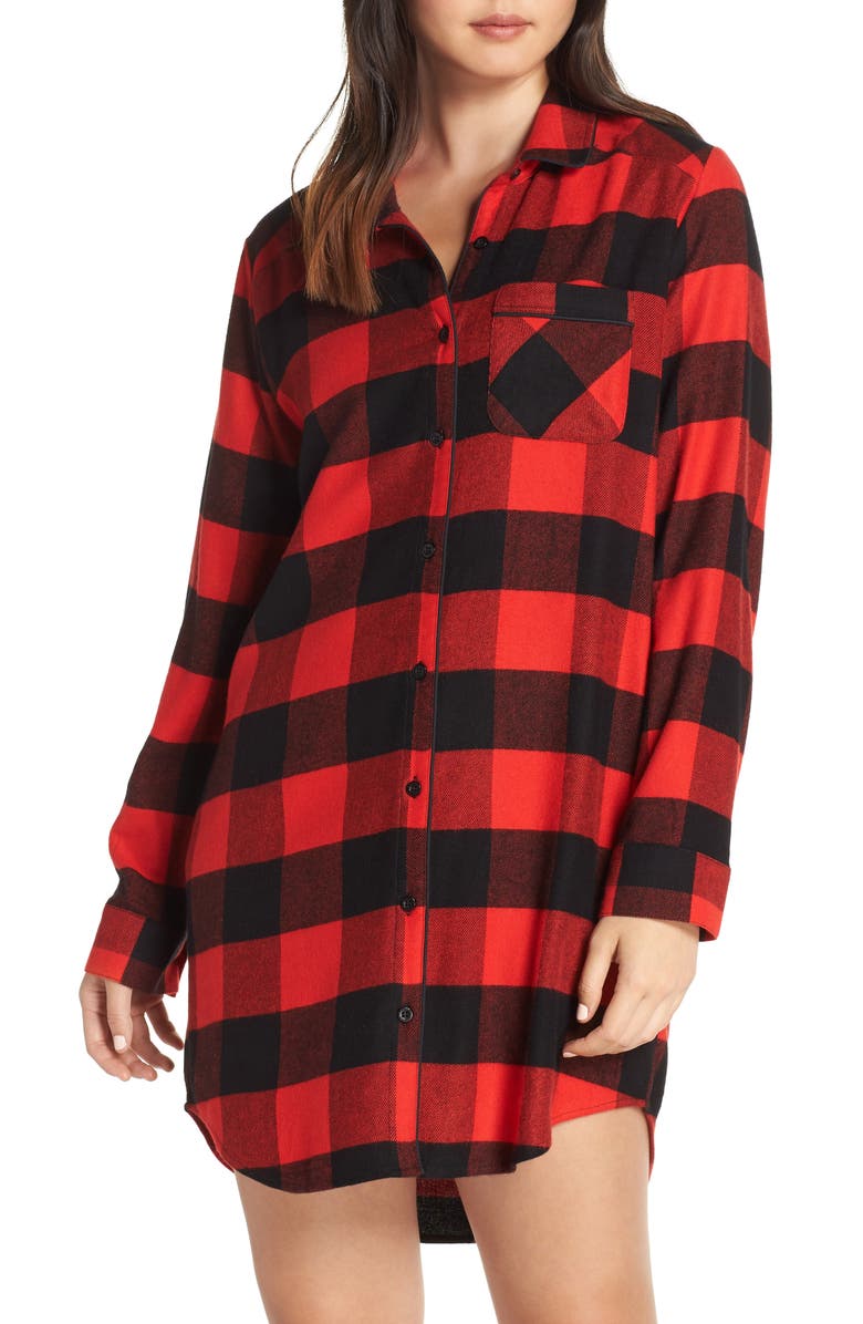 Nordstrom Flannel Nightshirt, Main, color, 