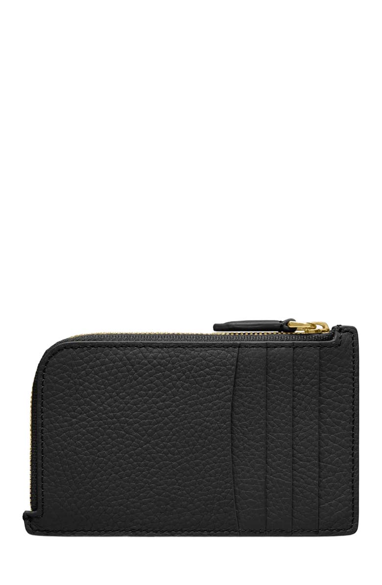 MAISON de SABRÉ Leather Zip Card Holder, Alternate, color, Black Caviar