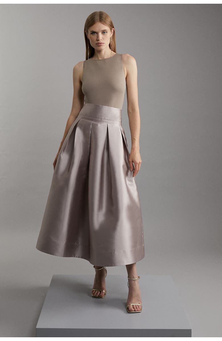 Karen Millen Twill Woven Prom Maxi Skirt, Alternate, color, Bronze