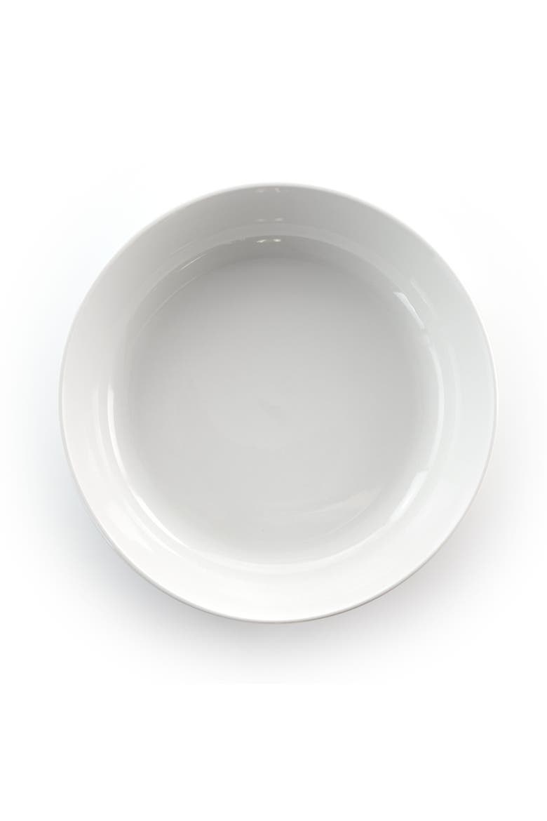Owen 18 Piece Porcelain Dinnerware Set with 2 Large Serving Bowls, Alternate, color, White