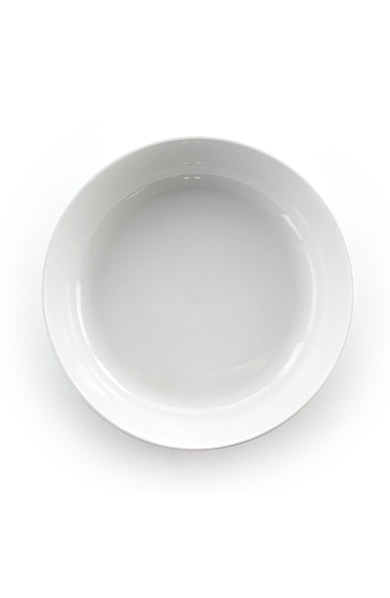 Elama Owen 18 Piece Porcelain Dinnerware Set with 2 Large Serving Bowls, Alternate, color, White