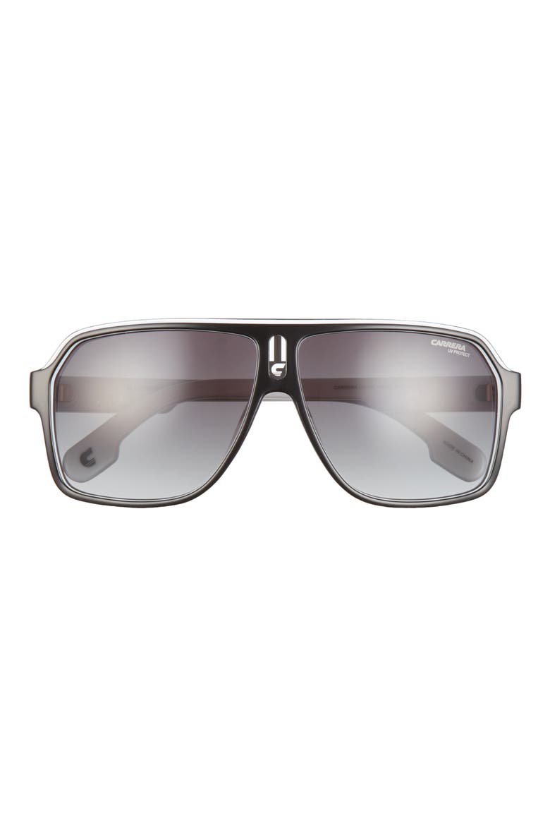 1001/S 62mm Sunglasses, Main, color, BLACK WHITE BLACK/ GREY SHADED