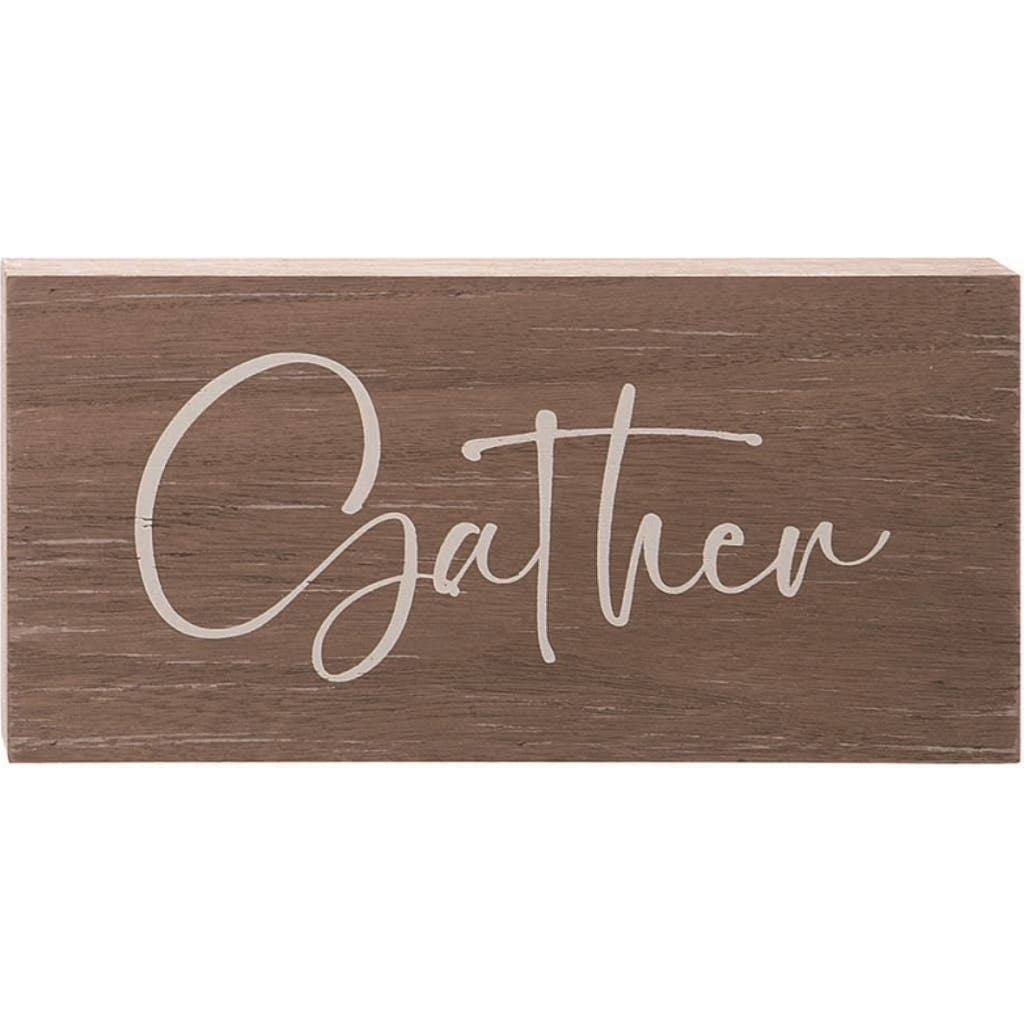 Transpac Wood Brown Harvest Simple Block Decor