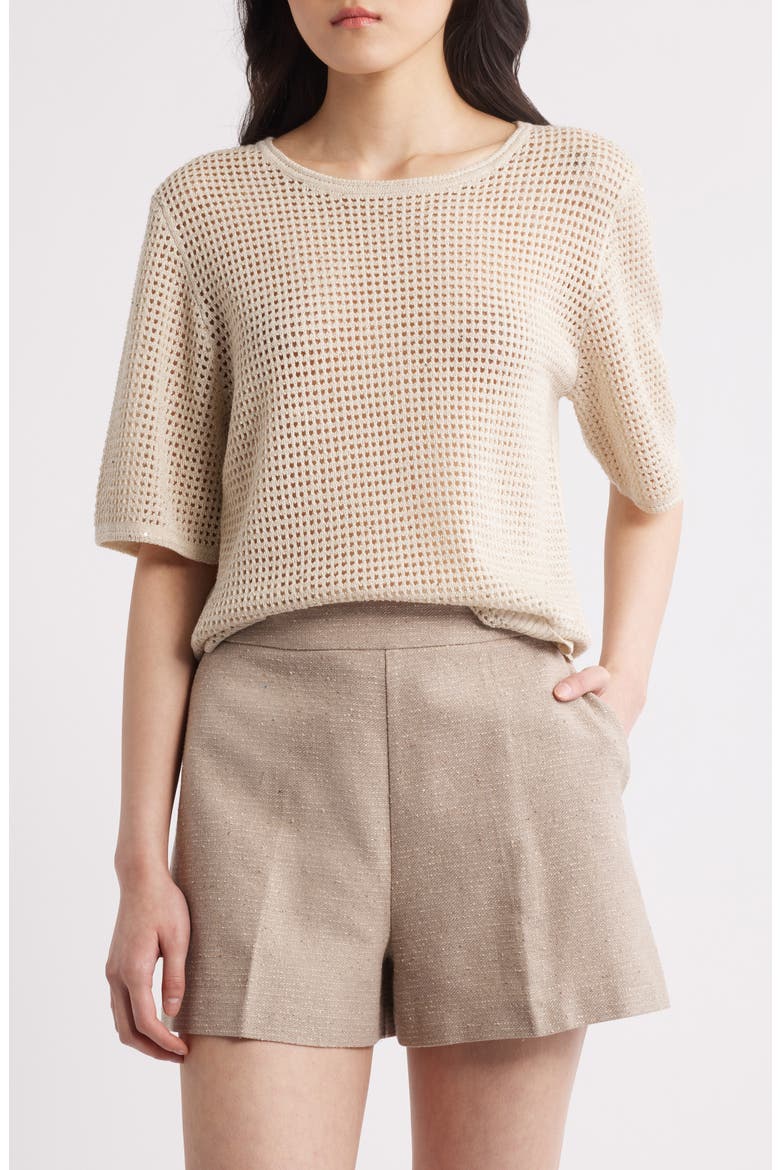 Beck Open Stitch Sweater, Main, color, NATURAL