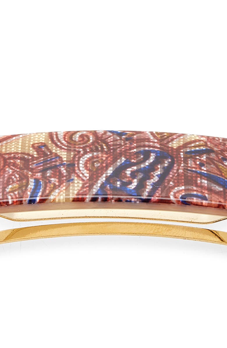 L. Erickson Nougat Rectangle Barrette, Alternate, color, Paisley Multi