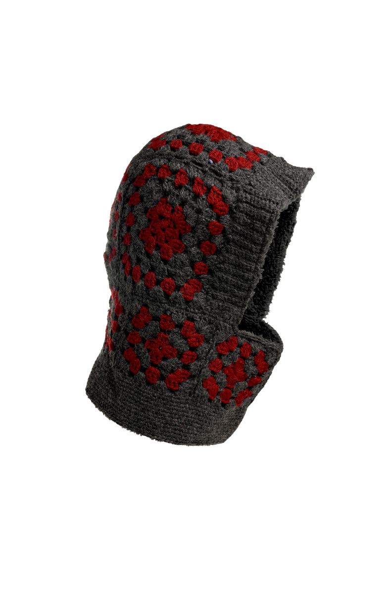 Nirvanna Designs Crochet Patch Hood, Alternate, color, Charcoal