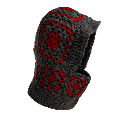 Nirvana Designs Crochet Patch Hood In Black