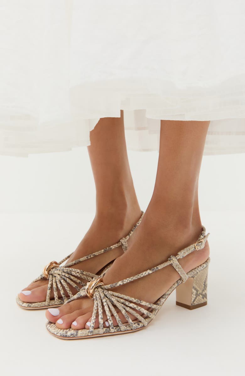 Loeffler Randall Minna Strappy Faux Leather Sandal, Alternate, color, Natural Snake
