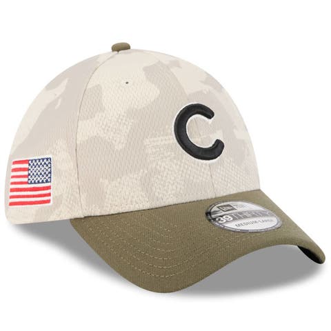 Men's New Era Light Beige/Olive Chicago Cubs 2025 Armed Forces Day 39THIRTY Flex Hat