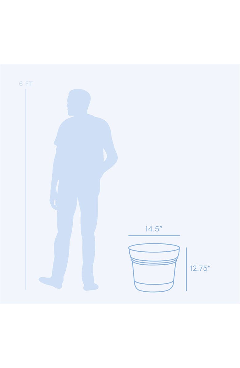 Bloem 14 Inch Saturn Round Planter With Saucer Tray, Black, Alternate, color, Black