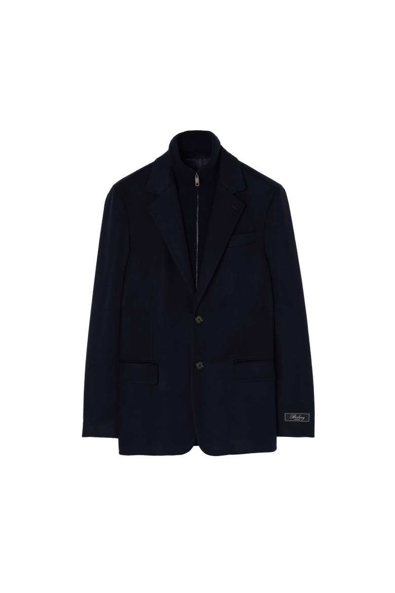 Detachable Bib Cashmere Tailored Jacket, Alternate, color, Navy