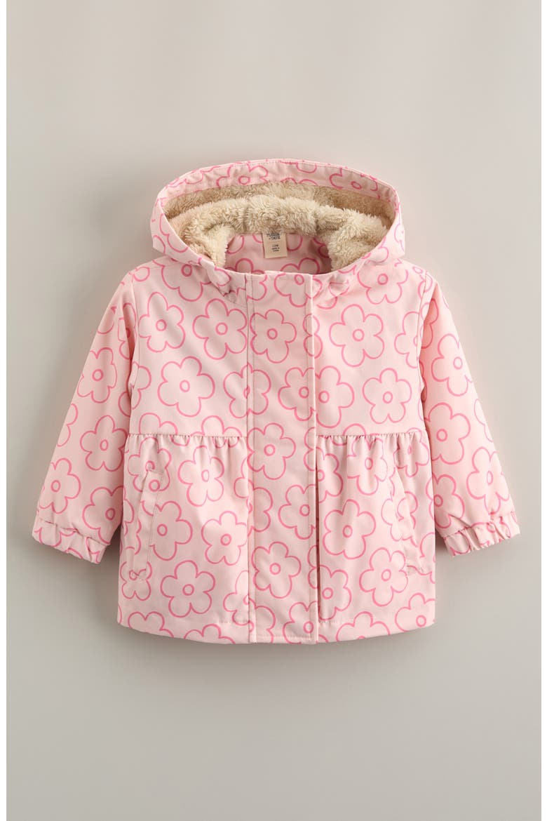 High Pile Fleece Lined Hooded Jacket, Main, color, PINK BALM POPPY DAISY