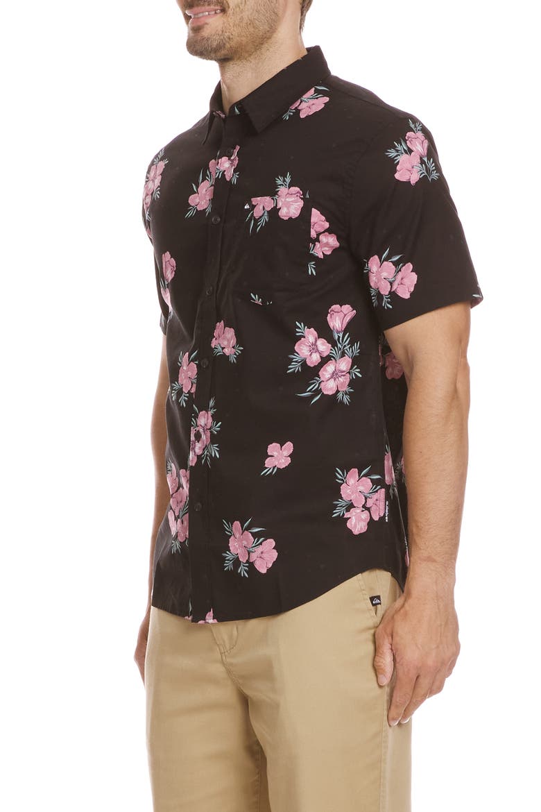 Habitats Classic Short Sleeve Button-Up Shirt, Alternate, color, BLACK