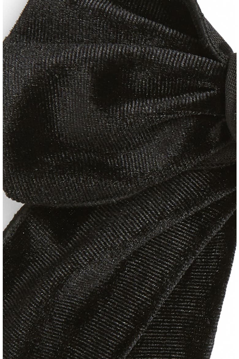 Floppy Velvet Bow Hair Tie, Alternate, color, BLACK