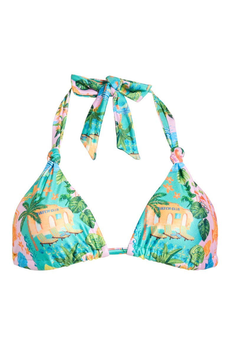 Soft Knot Halter Bikini Top, Alternate, color, SUNLIT SPRITZ