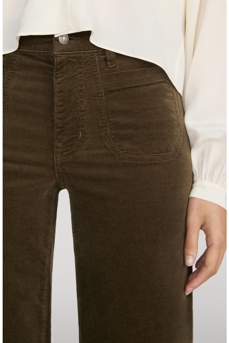 Le Slim Palazzo Patch Pocket High Waist Wide Leg Corduroy Jeans, Alternate, color, RICH MILITARY