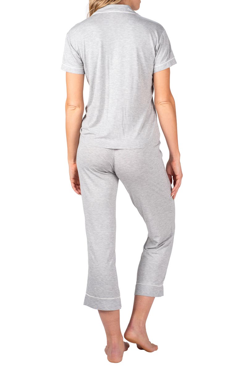 BLIS Notched Button Front Top & Pants Pajamas, Alternate, color, 