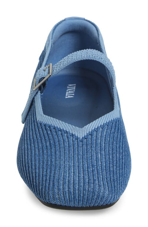 Vivaia Margot Mary Jane Flat In Denim Blue