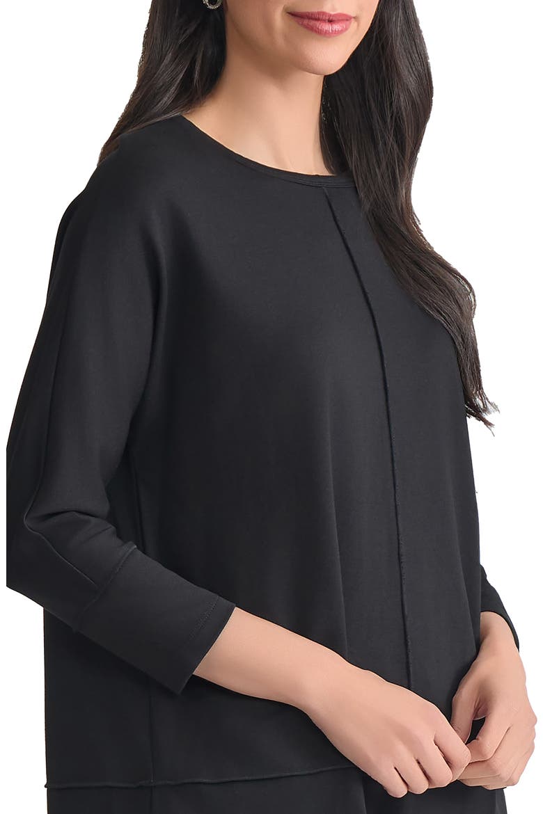 Serenity Three Quarter Sleeve Knit Top, Alternate, color, JONES BLACK