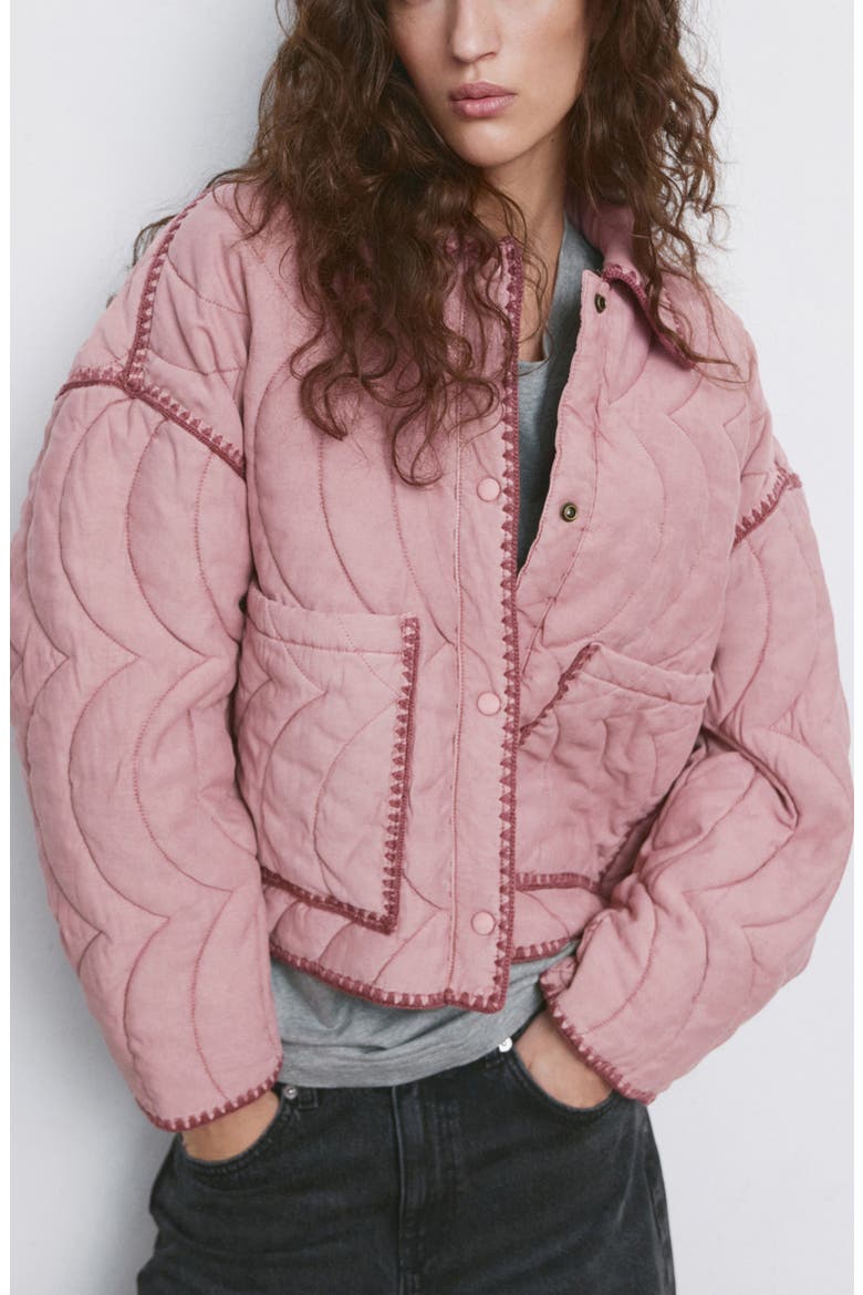Quilted Jacket, Main, color, PINK